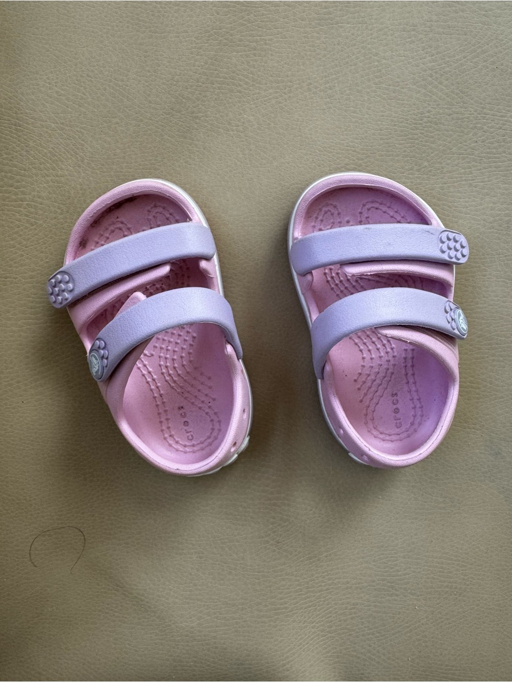 CROCS Pink Sandals with Lavender Straps - Kids